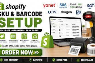 setup shopify sku barcode yanet 506 easyscan retail scan2sell sgt cts skugen ms
