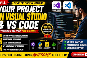 develop applications and manage your project in visual studio or vs code