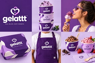 design restaurant brand identity, minimalist food logo, menu and food packaging