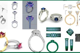 create engagement ring 3d cad design wedding ring jewelry for ready production