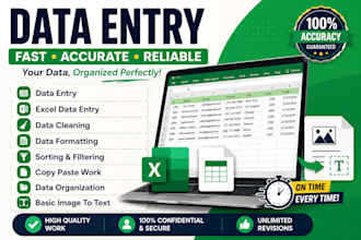 data entry, data cleaning etc