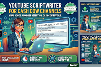 write an engaging youtube script for your faceless cash cow channel