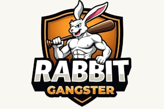 design abstract rabbit gangster logo just in 12 hours