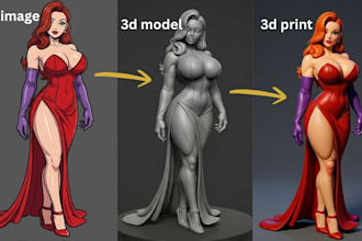 convert 2d to 3d anime 3d model stl character modeling