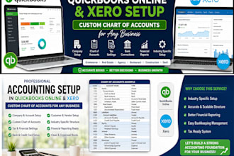 set up quickbooks online or xero account and create a custom chart of accounts
