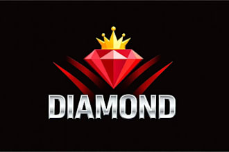 design high quality red diamond logo with express delivery