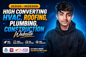design hvac website, construction and roofing website on wordpress