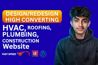 design hvac website, construction and roofing website on wordpress
