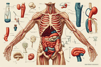 paint professional medical illustration and diagram