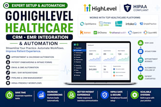 setup gohighlevel optimantra healthcare CRM emr integration and hipaa automation