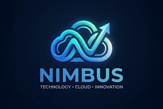 design a modern nimbus logo for technology, cloud and innovative business