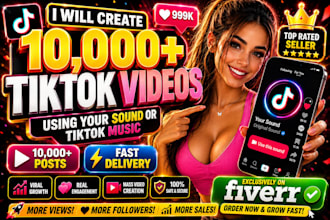 make professional 10,000 post on tiktok with your tik tok sound or tiktok music