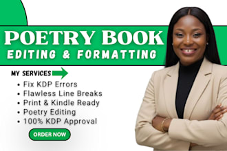 professionally edit and format your poetry book for amazon KDP publishing