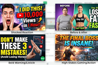 design all types of thumbnails like gaming, vlogs and crypto
