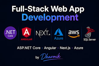 develop aspnet core and angular full stack web application