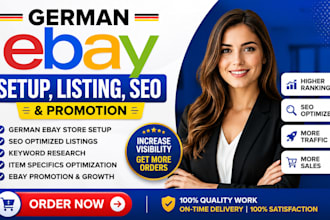 do german ebay setup, ebay listing, german ebay seo, german ebay promotion