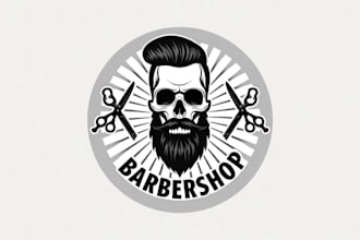 design super barbershop logo with express delivery