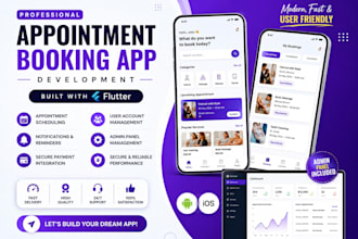 build flutter appointment app, scheduling app, flight booking app, tour app