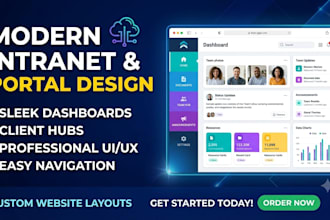 design or redesign a modern intranet portal or client portal website