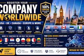 company registration in USA uk canada estonia ireland eu with nomiee director