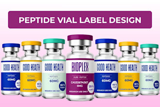 design label design peptide vial label design product label design