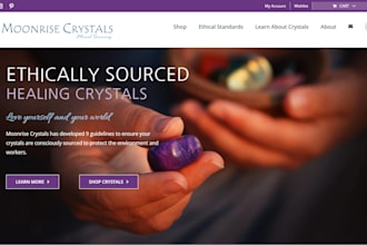 build gemstones shopify website, crystals store, mineral, fossils, gems store