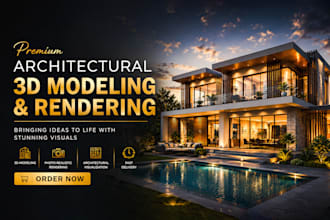 do 3d architecture and interior design, 3d rendering interior, house building