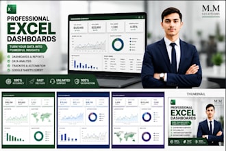 create professional excel dashboards, trackers and reports