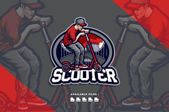 create a unique scooter logo with clean and modern style