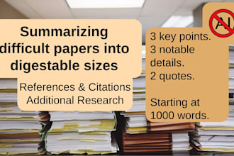 summarize papers to your best understanding