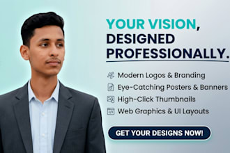design modern logo, poster, thumbnail, and web graphics