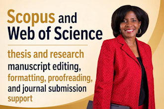 provide scopus, web of science journal manuscript editing or publication support