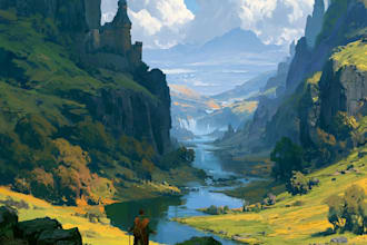 do fantasy landscape illustrations