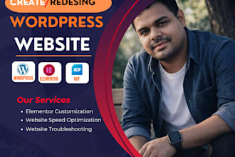 design a professional elementor website and optimize its speed