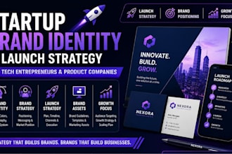 create startup brand identity and launch strategy for tech entrepreneurs