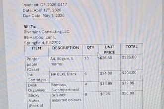 convert PDF invoices and documents to excel