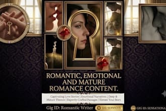 write comedy and mature romantic script and youtube content