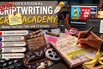 write comedy screenplay,script and youtube content