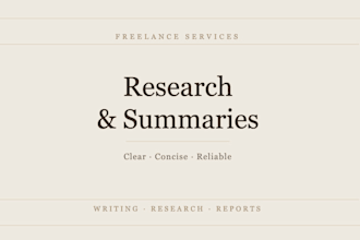 research and write clear summaries and reports