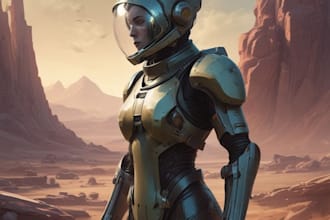 sci fi character illustration or sci fi characte