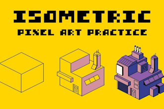 do isometric pixel art, pixel art illustration, pixel art spritesheet background