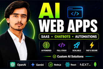 build ai website, ai web application, ai saas, as full stack ai developer