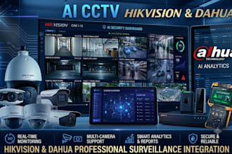 configure hikvision, dahua or any IP camera system with alerts and remote access