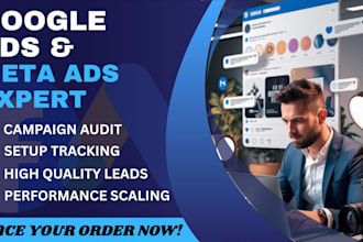 setup  meta ads, instagram ads, google ads, conversion tracking sales and leads