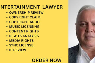handle copyright issues, film clearances, music as an entertainment lawyer in US