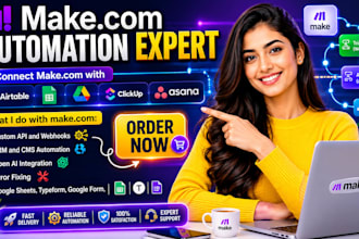 fix make com automation make com expert make com social media scenario made com