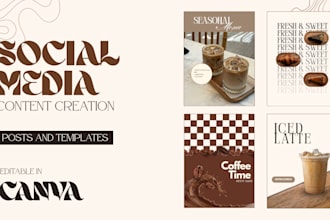 design a cohesive instagram grid layout and social media posts