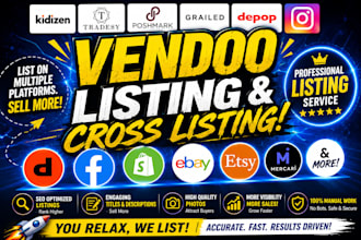 cross list resale products on vendoo poshmark ebay depop amazon