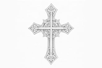 draw a custom cross pendant pencil sketch jewelry hand sketch christian pendant