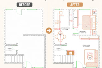 create a 2d furniture layout and space planning for your room